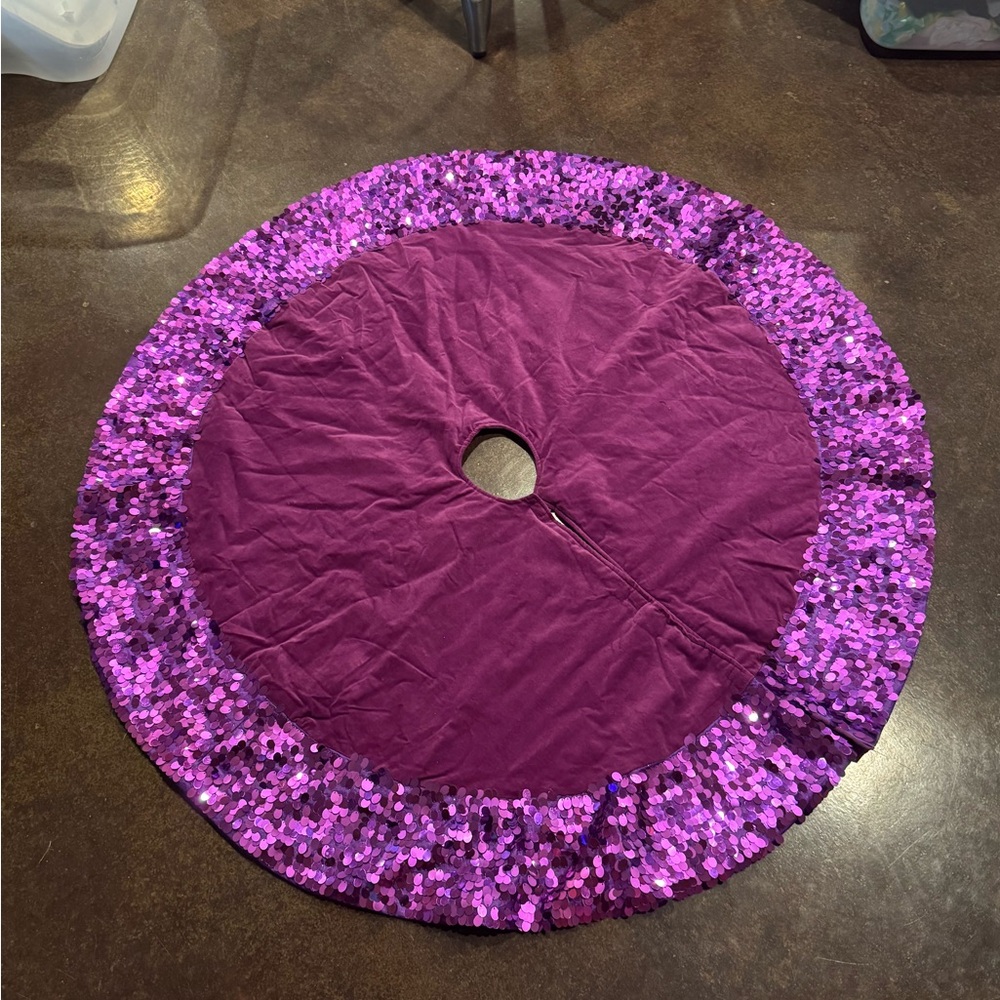 Purple Sequin Tree Skirt